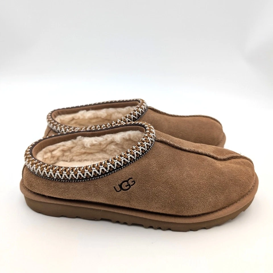 Zapatillas UGG Tasman de gamuza de piel de oveja para niños sin cordones castaño talla US6 EU38 Foto 3 de 4