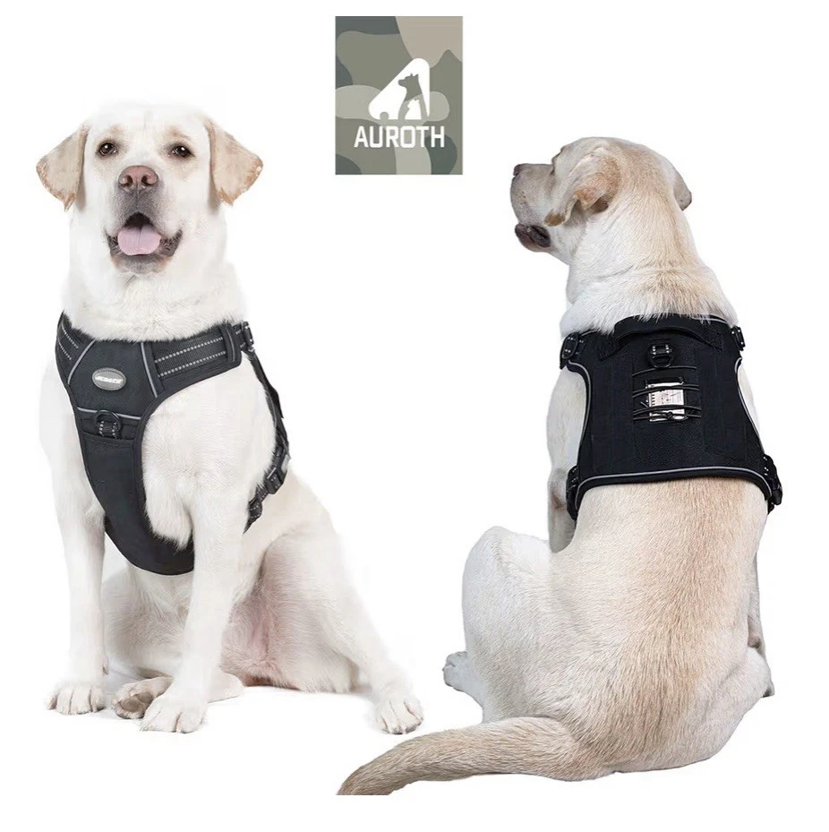 AUROTH Arnés Táctico para Perros L Chaleco de Entrenamiento K9 Ajustable Sin Tirar MOLLE Negro Foto 2 de 4