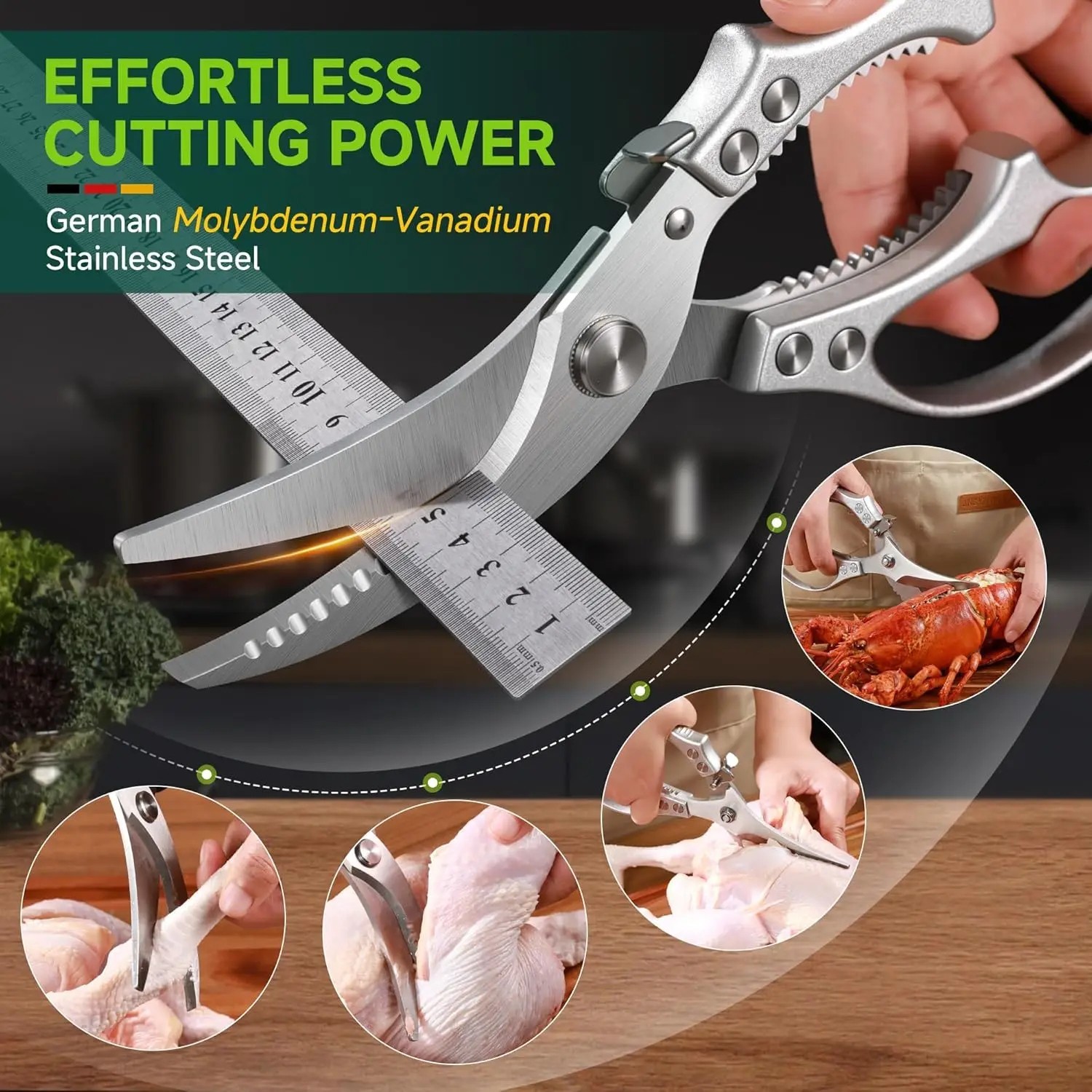 Heavy Duty Poultry Kitchen Scissors Stainless Steel Meat Bone Shears
