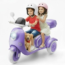 2 Seater Kids Electric Motorcycle 3 Wheels Moped 12V Dual Motor Ideal Kids Gift 