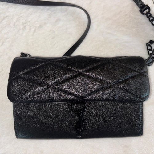 NEW Rebecca Minkoff Women's luxe Crossbody Bag Black Leather Shoulder Bag purse - Picture 13 of 14