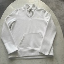 Michael Kors Men's 1/4 Zip Pullover Size Large, White With Camo Lettering