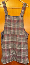 SO Womens Black Plaid Pinafore Jumper Dress Side Buttons Size Large