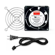Dayton 786Eu9 Square Axial Fan Kit, 120V Ac, Cast Aluminum, 3 1/8 In W.