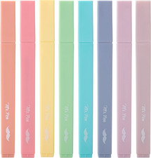 New 8-Piece Aesthetic Pastel Highlighter Set Chisel Tip, No Bleed Fast Shipping