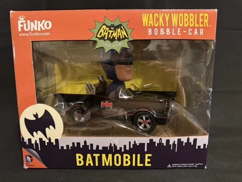 Sealed: Batman in Batmobile Classic ‘66 TV show Funko Wacky Wobbler Bobblehead