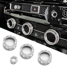 4PCS Bling Car Accessories AC Knob Covers, AC Knob Trim, Air Conditioner AC
