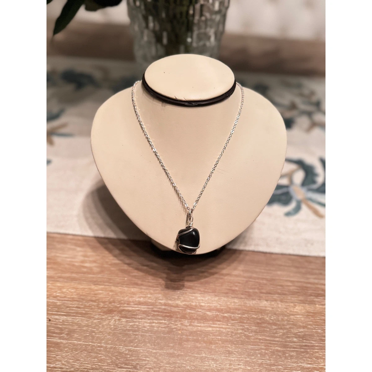 Obsidian Silver Plated Stone Handcrafted Necklaces & Pendants for
