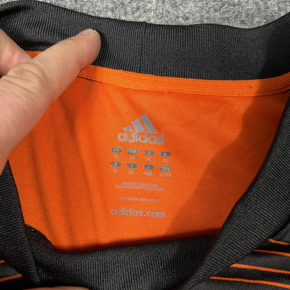 Adidas Goalkeeper Jersey Mens XL Orange Black Climalite Long Sleeve Soccer - Image 3 of 4