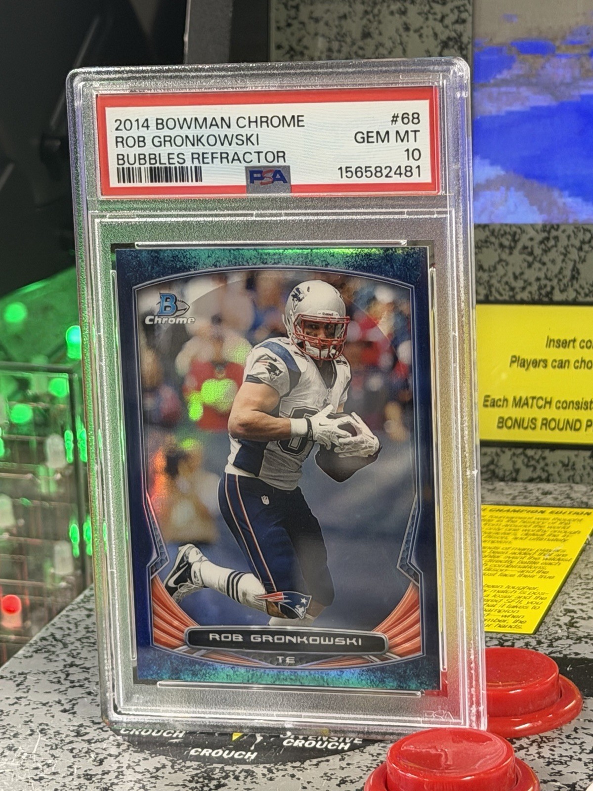 2014 Bowman Chrome Rob Gronkowski #68 Bubbles Refractor /99 Patriots PSA 10 GEM view 9