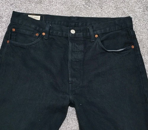 Levi's Strauss 501 straight fit 100% cotton black denim jeans W34 L32 - Picture 2 of 12