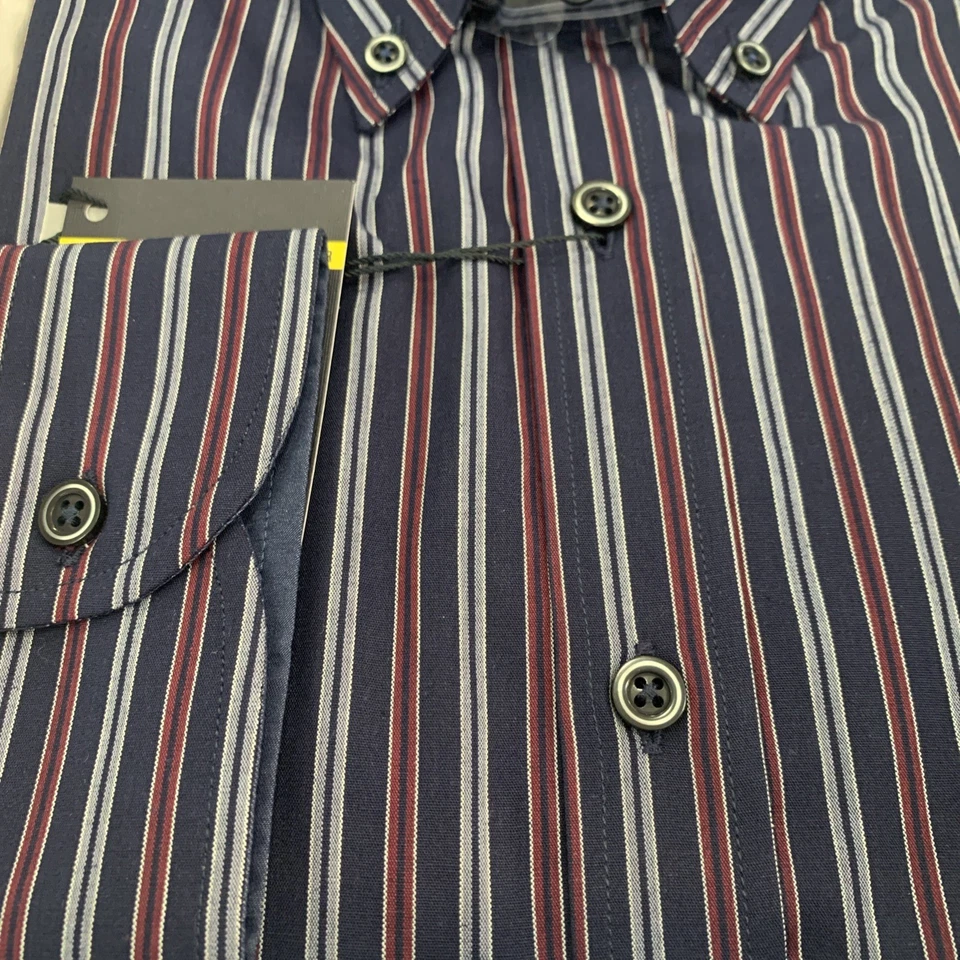 Camicia Uomo Navy Sail Button-Down In Cotone A Righe - Immagine 4 di 4