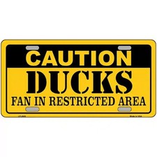 Caution Novelty Metal License Plate Auto Motorcycle Bike Mini Large Made in USA