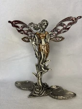 Demure Fairy Spoontiques 6.75" Pewter Figure With Crystals Accents