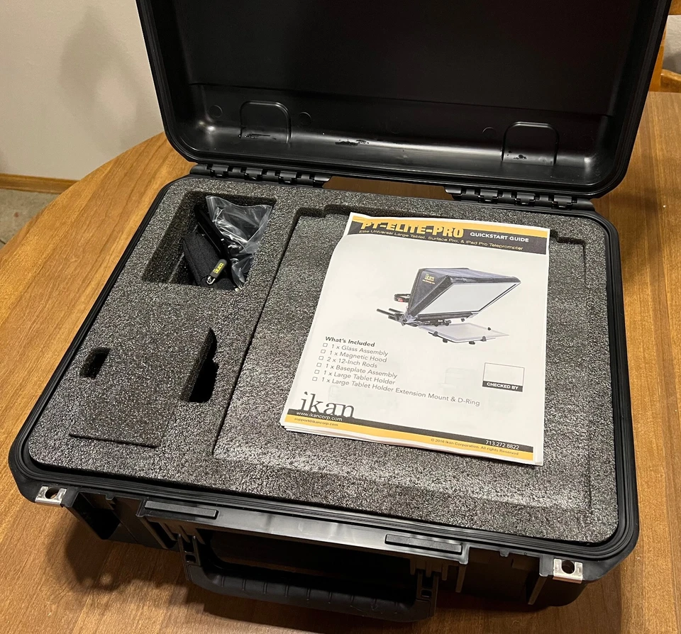 Универсальный большой планшетный телесуфлер ikan PT-ELITE-PRO в футляре для переноски - Изображение 2 из 4