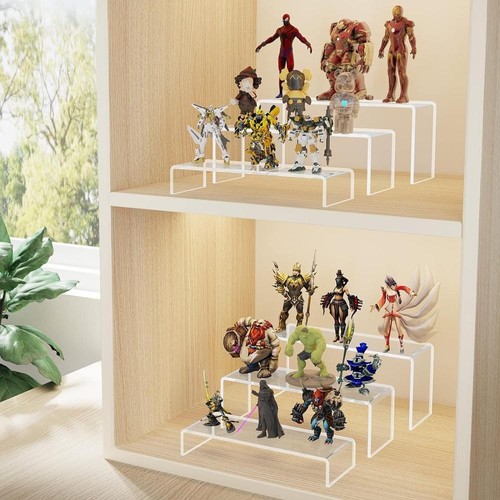 6 Pcs Acrylic Display Risers,3 Sizes Acrylic U-Shaped Display Stand,Clear - Picture 6 of 9