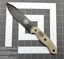 ESEE CM6 Combat Tactical Tan Micarta & Black 11" Fixed Blade Knife CM6TGM