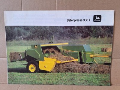John Deere Ballenpresse 336 A  10-82  Prospekt Traktor Schlepper Mähdrescher