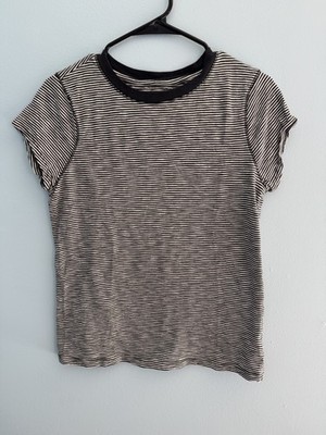 Universal Thread - Target - Striped Black Crewneck T-Shirt Women's Medium