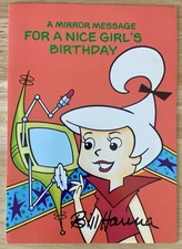 Bill Hanna Autographed Signed Jetson’s Birthday Card 1992 Unused