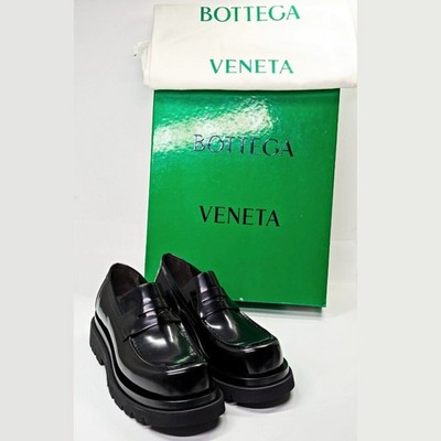 Bottega Veneta Men\'s Leather Slip On Lug Penny Loafers Size 42.5 (MSRP $1,300) Bottega Veneta Burgundy Leather Penny Slip On Loafers Size  main image 4