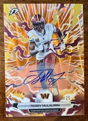 2025 Topps Resurgence Football Orange Static /25 Terry Mclaurin Auto Commanders