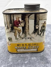 Vintage New England Vermont VT puro sciroppo d'acero grafica latta metallo latta 16 once pinta