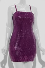 Emerald Sundae Juniors' Purple Sequined Bodycon Dress Size XS