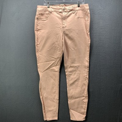 Maurices M Jeans Womens 18W X-Long High Rise Mom Peach Pink Stretch Denim Plus