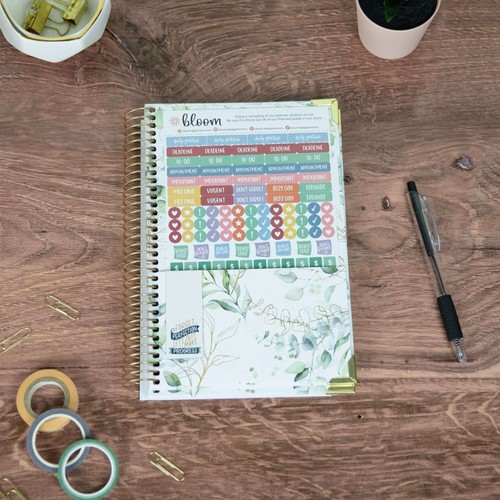 bloom Tagesplaner 2025-26 Hardcover Planer, 5,5" x 8,25", Eukalyptus, weiß - Bild 9 von 13