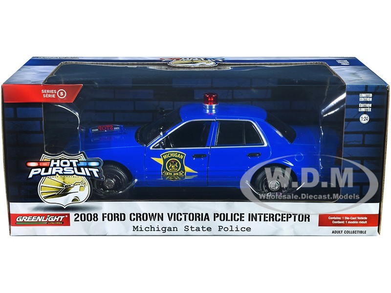 2008 FORD CROWN VICTORIA INTECEPTOR "MI STATE POLICE" 1/24 BY GREENLIGHT 85553
