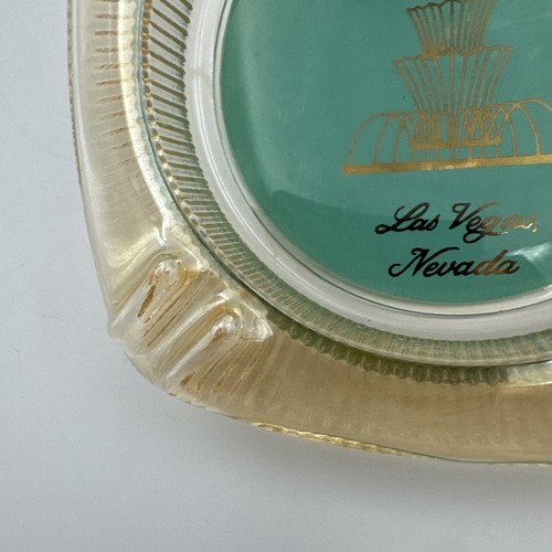 Vintage 50er Tropicana Hotel Las Vegas Aschenbecher Aqua Türkis Gold Glas MCM - Bild 4 von 10