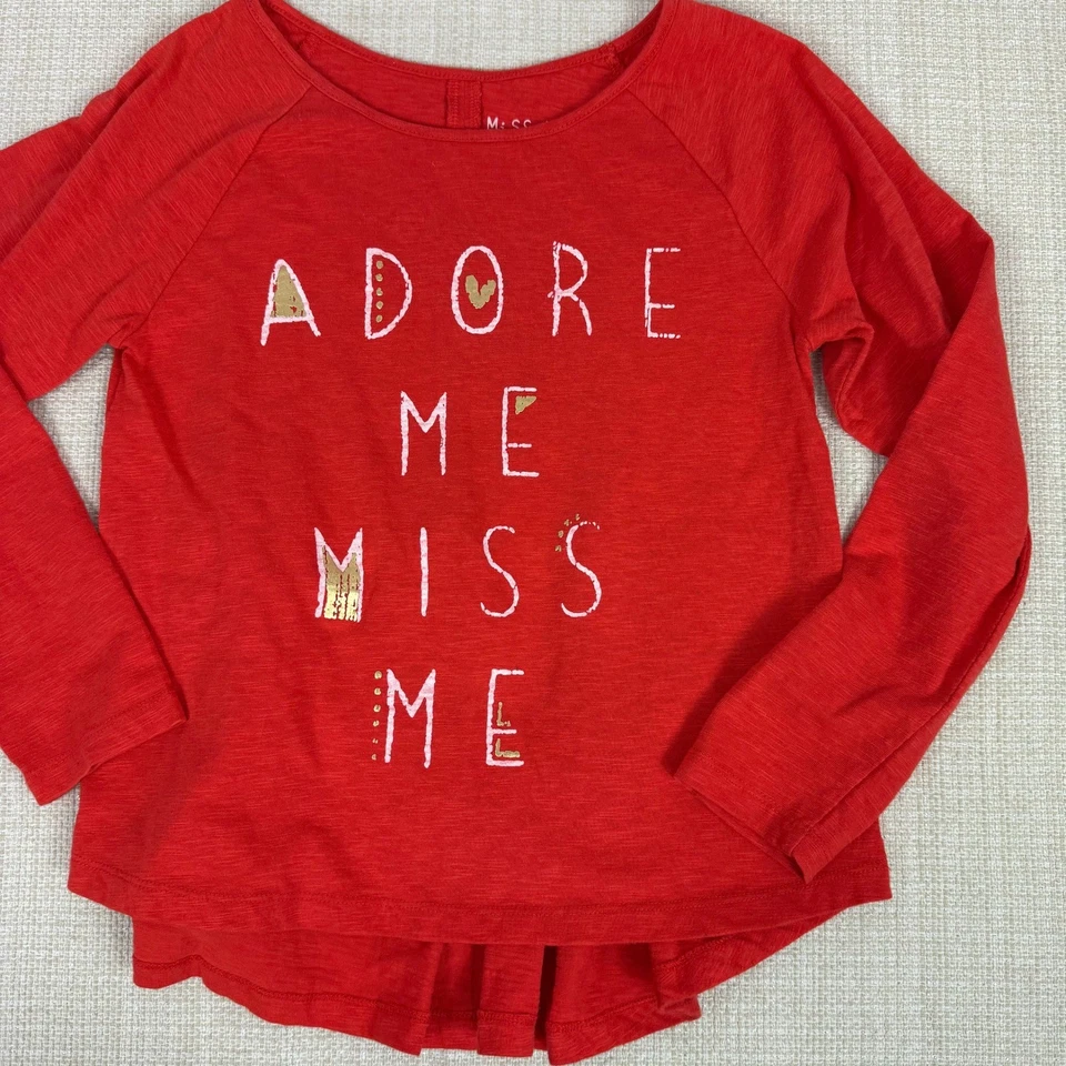 Top Miss Me Girl Rojo Gráfico Manga Larga Adore Me Miss Me Talla Grande Foto 2 de 4