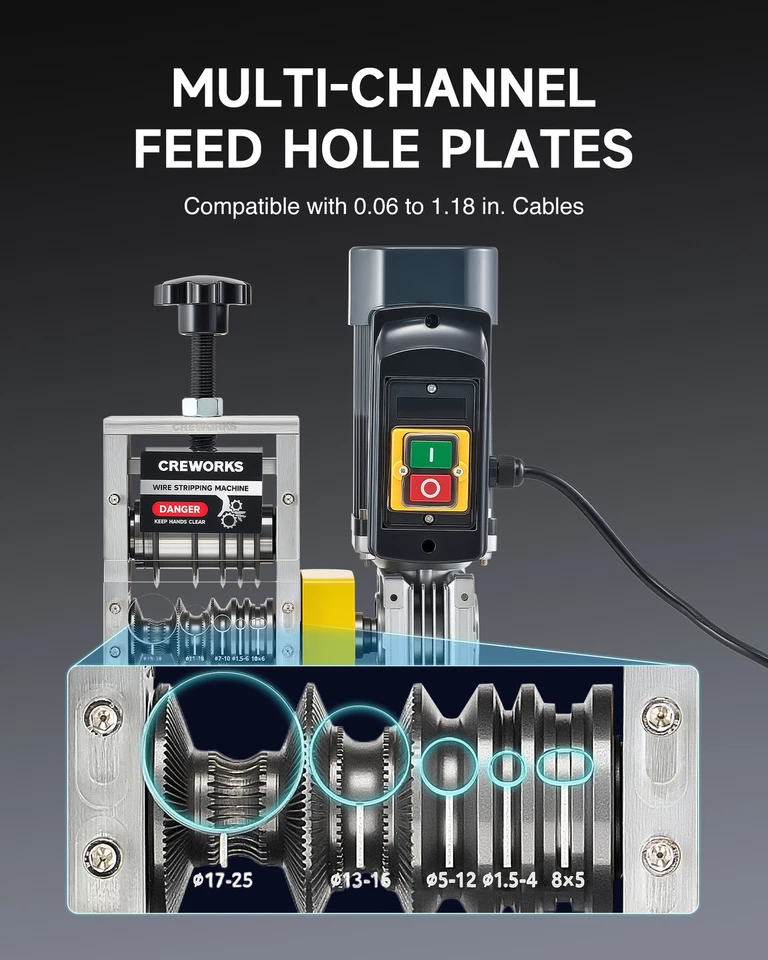 Máquina pelacables de cobre con motor de 180 W para 0,06 - 1,18 pulgadas Foto 3 de 4