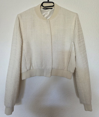 ZARA Damen Cropped Textured Bomber Jacket