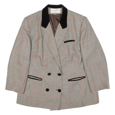 Damen Blazerjacke Grün Hahnentritt M