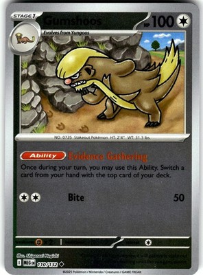 Gumshoos - Reverse Holo 110/132 MEG ME01: Mega Evolution Pokemon Card LP