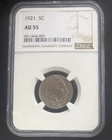 1921  BUFFALO NICKEL  NGC  AU55  Ready to Ship