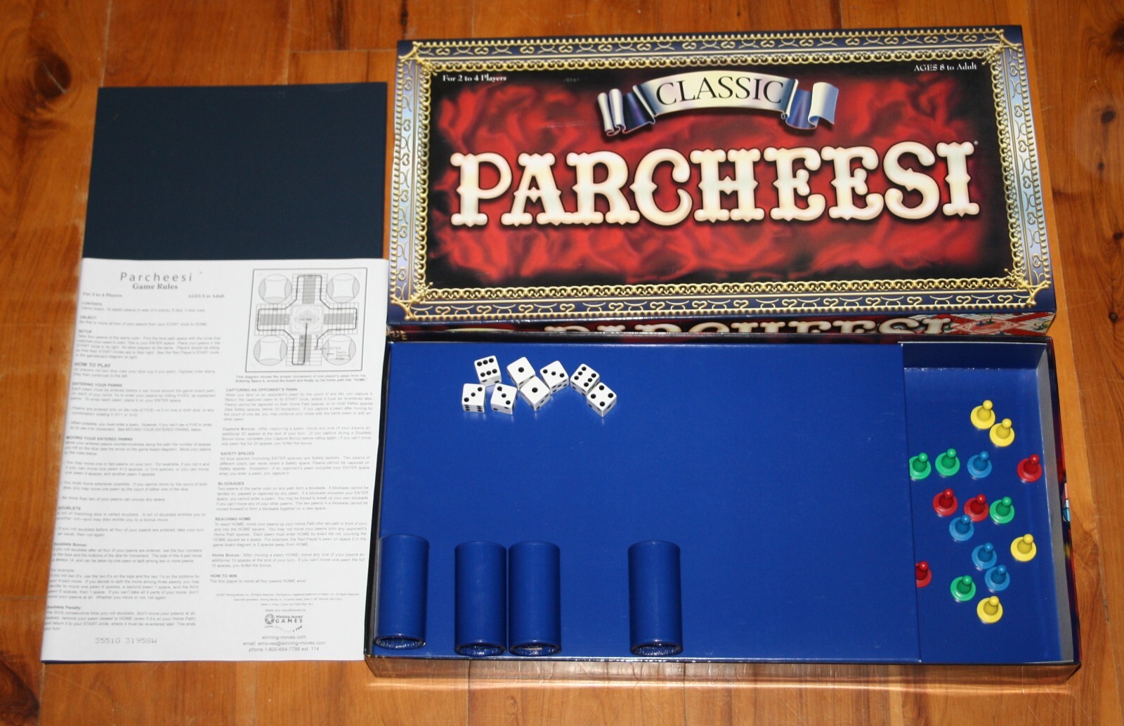 S Classic Parcheesi Board Game  Complete In Box