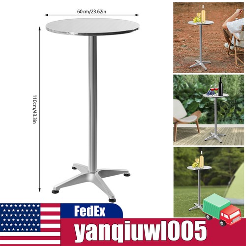 Versatile Round Bistro Table with Metal Base for Indoor and Outdoor Use