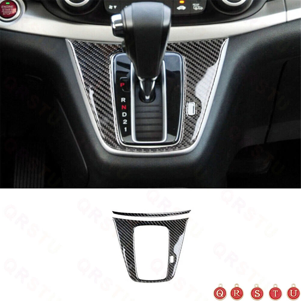 3PCS For Honda CR-V Carbon Fiber Interior Automatic Gear Shift Frame Cover Trim