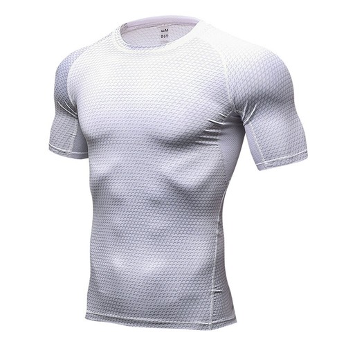 Camiseta ajustada elástica de secado rápido de manga corta para hombre Entrenamiento físico Prendas para el torso deportivo - Imagen 16 de 16