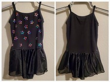 GIRLS Jacques Black "Moret" Skirtall Dance Gymnastics Bodysuit Multi Gem  4/5 XS