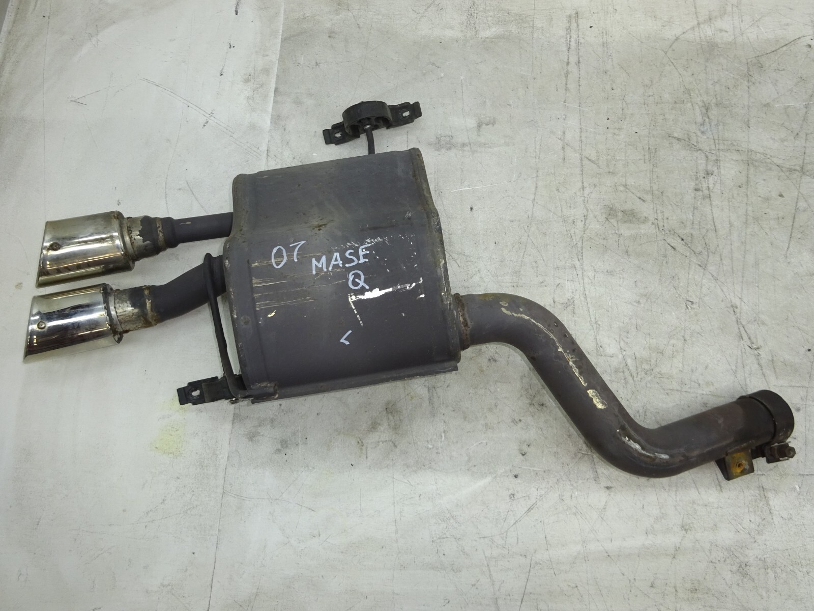 04-08 Maserati Quattroporte Rear Left Driver Side Muffler W/ Tips OEM DE230163