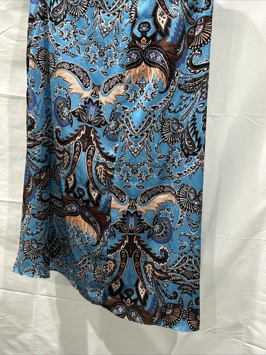 NWT Topshop Petite Women’s Size 0 Paisley Cut Out Halter Maxi Dress Blue Multi - Picture 12 of 12