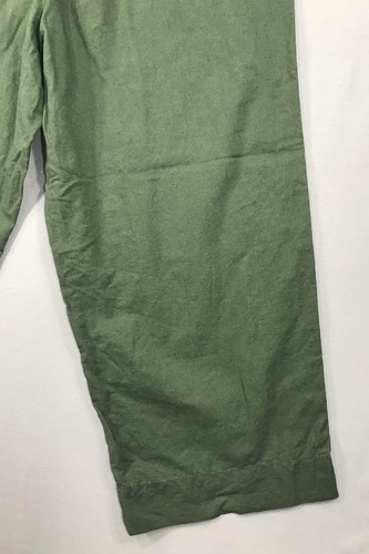 Pantalones para mujer H&M 2XL verde bolsa de papel pierna ancha cordón mezcla de lino - Imagen 11 de 16