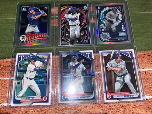 2024 Bowman Evan Carter ROY Favorites |Wyatt Langford | Sebastian Walcott BAI-12 - Picture 2 of 15