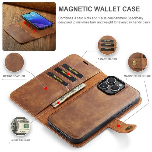 2-in-1 Removable Magnetic Leather Wallet Case Cover For iPhone 16 15 14 13 12 11 - Picture 31 of 57
