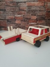 Vintage Retro Toy Camping Set Fisher Price 1979 Jeep Car & Trailer Tent