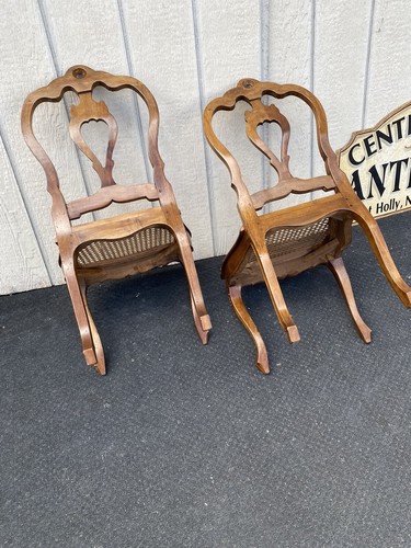 65322 Pair Antique Miniature French Louis XV Childs Chair s - Picture 8 of 11